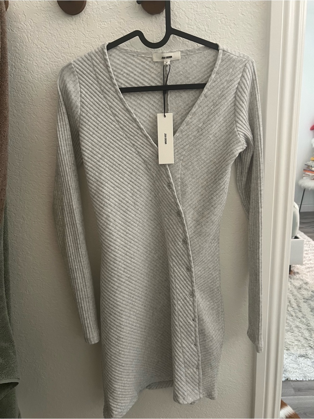 Joah Brown Asymmetrical Button Mini Dress